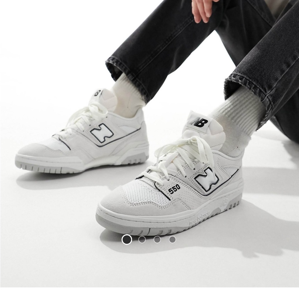 WHITE NEW BALANCE 550s platform